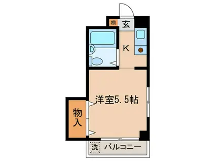 ドムス松宮 A棟(1K/2階)の間取り写真