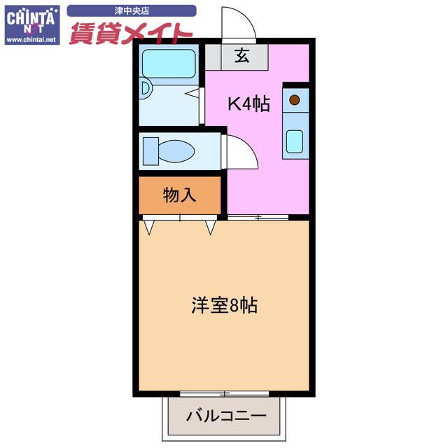 プレジール栄(1K/2階)の間取り写真