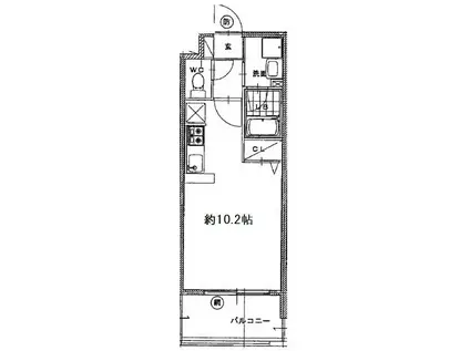 S-FORT八王子南(1K/6階)の間取り写真