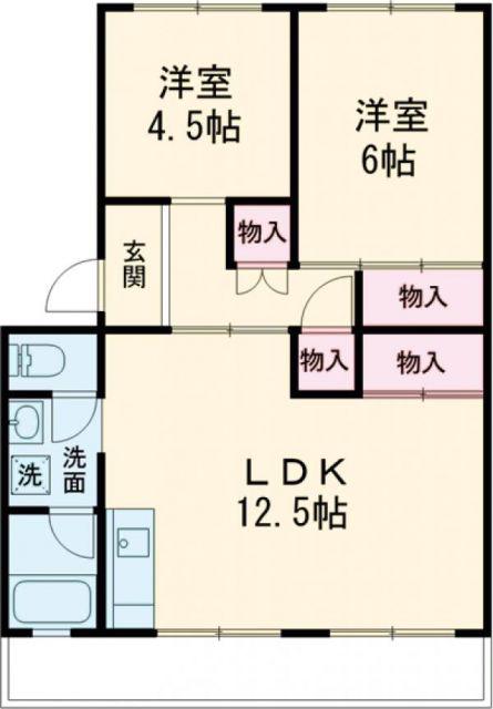 豊橋鉄道東田本線 井原駅(愛知) 徒歩38分 3階建 築50年(2LDK/3階)の間取り写真