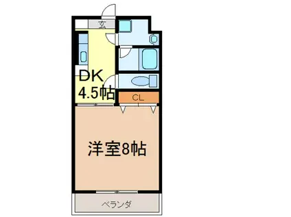 ジュネス-21(1DK/4階)の間取り写真