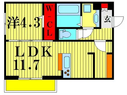 メディオ寺田(1LDK/1階)の間取り写真