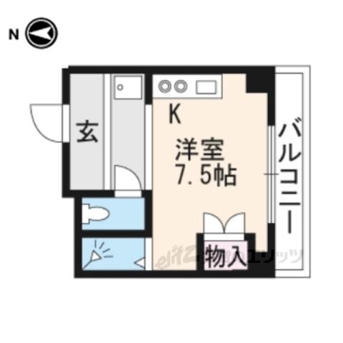 エスポワール里西(ワンルーム/5階)の間取り写真