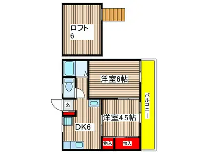 メゾンドシャルマン(2DK/2階)の間取り写真