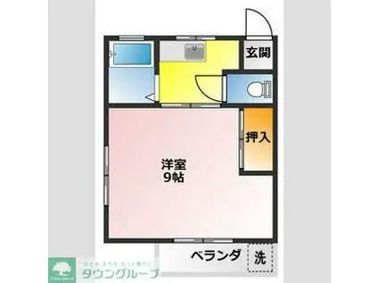 サンハウス松本C(1K/2階)の間取り写真