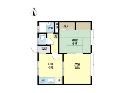 サンハイツ・ミナミB(2DK/1階)の間取り写真