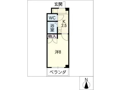 グリーンコーポ千成(1K/3階)の間取り写真