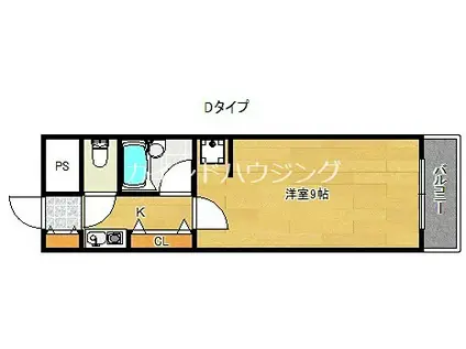 ビバリーヒルズ玉出西(1K/5階)の間取り写真