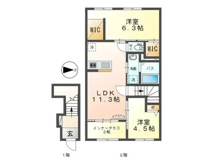 ブライトネスト(2SLDK/2階)の間取り写真