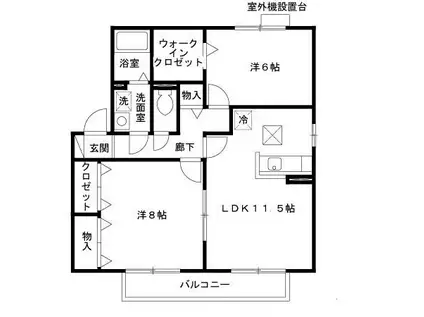 ヴィラージュ(2LDK/2階)の間取り写真