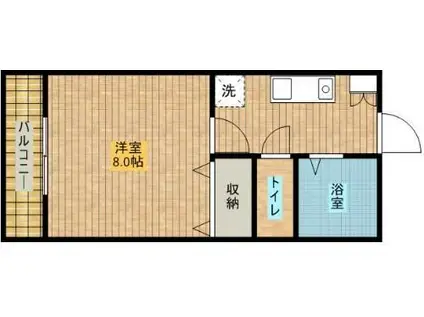 ウィズステージさくら(1K/1階)の間取り写真