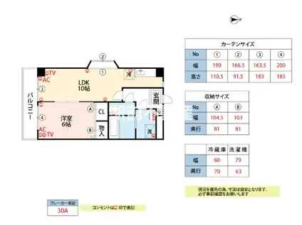 パシフィックパーク(1LDK/1階)の間取り写真