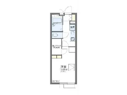 レオパレスゼロワントダ(1K/2階)の間取り写真