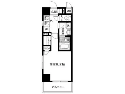 レクレドール豊洲(1K/2階)の間取り写真