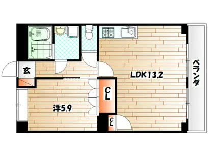 ライトニングエクセレンス(1LDK/1階)の間取り写真