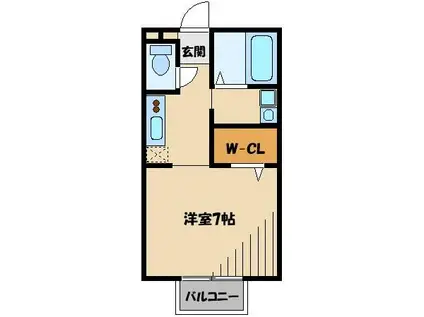 フォレストハイム(1K/2階)の間取り写真