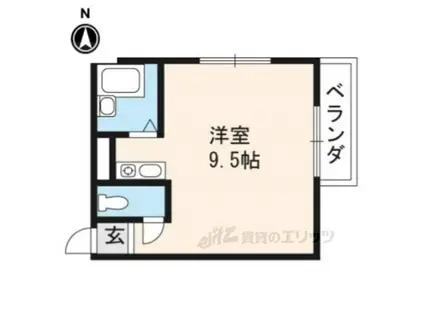 白梅町グリーンハイツ(1K/3階)の間取り写真