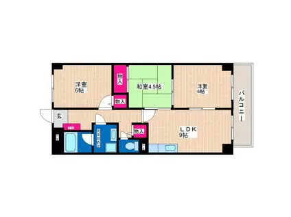 さんさん宮町(3LDK/2階)の間取り写真