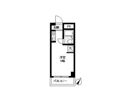 プラーズ花月園(ワンルーム/7階)の間取り写真