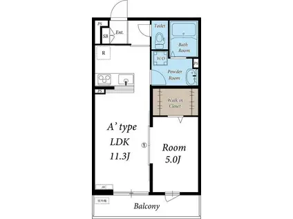 リブリ・フォレスタ(1LDK/2階)の間取り写真