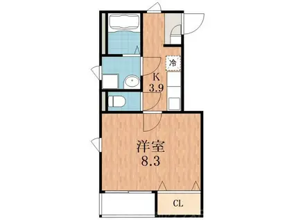メゾン共立通(1K/3階)の間取り写真