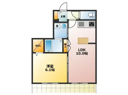 RAFFLES HOUSE(1LDK/1階)の間取り写真