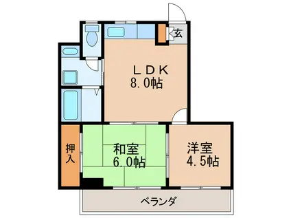 第2オーシャンビル(2LDK/7階)の間取り写真