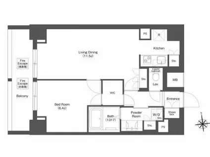 コンフォリア秋葉原ノース(1LDK/12階)の間取り写真