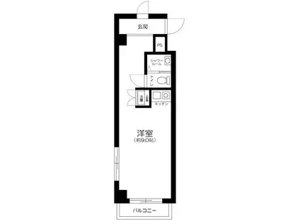 ベル・パークシティ西新宿(ワンルーム/3階)の間取り写真