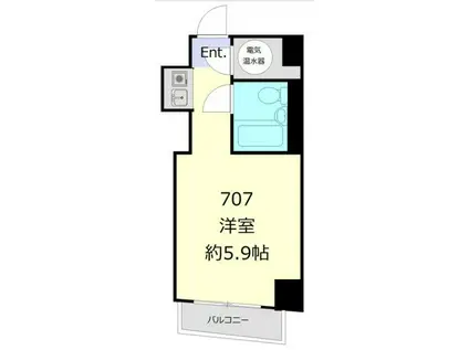ハイツ芝大門(ワンルーム/7階)の間取り写真