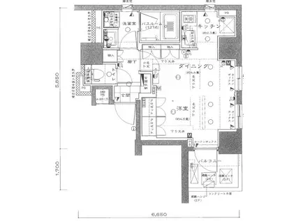 アンビックス神田(ワンルーム/4階)の間取り写真