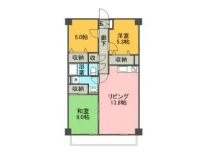 グレース伏見A・B(3LDK/4階)の間取り写真