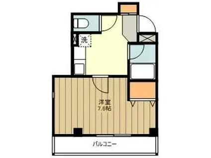 JR青梅線 福生駅 徒歩3分 3階建 築19年(1K/3階)の間取り写真