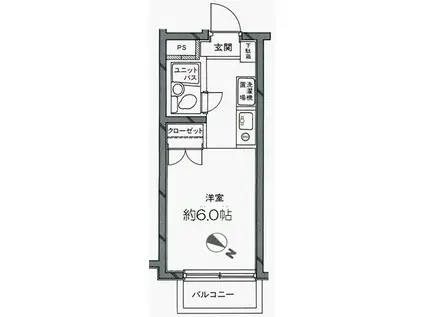 日神パレステージ代田橋(ワンルーム/4階)の間取り写真