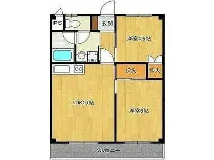 マンション佐々木(2LDK/2階)の間取り写真