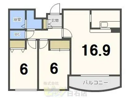 ソレアード92(2LDK/3階)の間取り写真