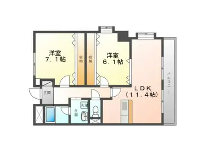 プレジール(2LDK/2階)の間取り写真