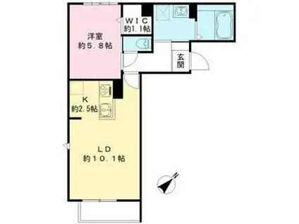 FORTUNATA(1LDK/2階)の間取り写真