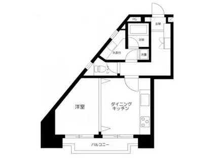 ヒューマンアール(1DK/7階)の間取り写真