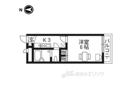 レオパレス宇治伊勢田(1K/1階)の間取り写真