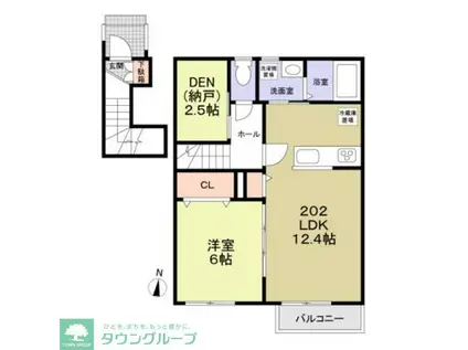 フォレストコート A棟(1SLDK/2階)の間取り写真