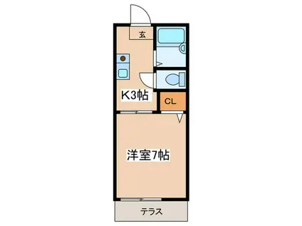 M ソフィア(1K/1階)の間取り写真