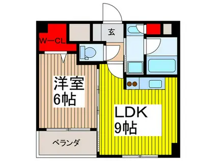 ソアラノーム北浦和(1LDK/5階)の間取り写真
