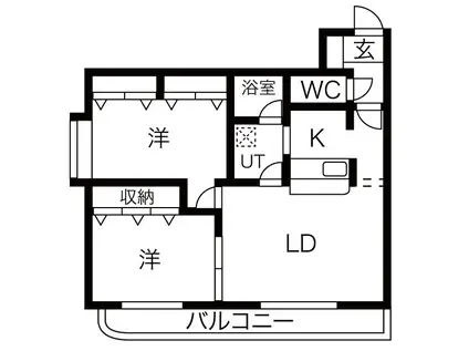 ステイツ元町(2LDK/2階)の間取り写真