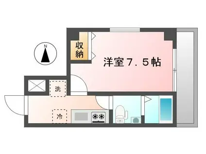 フラッティ今出川天神(1K/2階)の間取り写真