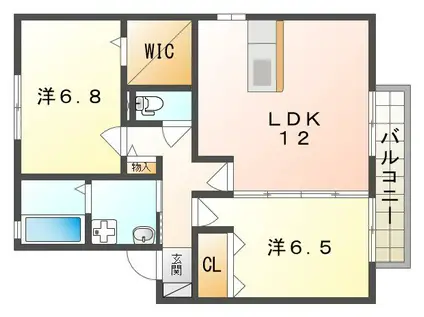 コージィコート星田(2LDK/2階)の間取り写真