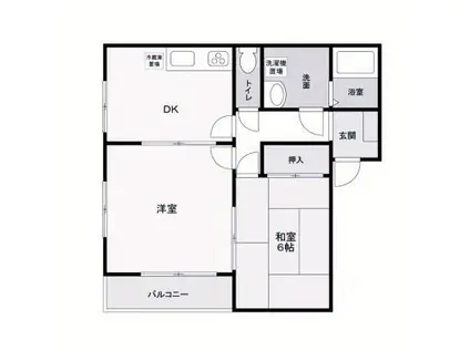 シャルマン御影(2LDK/2階)の間取り写真