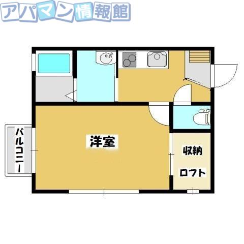 JR信越本線 古津駅 徒歩12分 2階建 築20年(1K/1階)の間取り写真