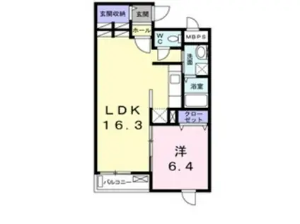 ブリーズ アヴェニュー(1LDK/2階)の間取り写真