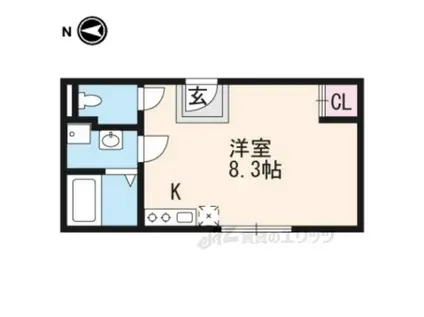 エムコート衣笠(ワンルーム/2階)の間取り写真